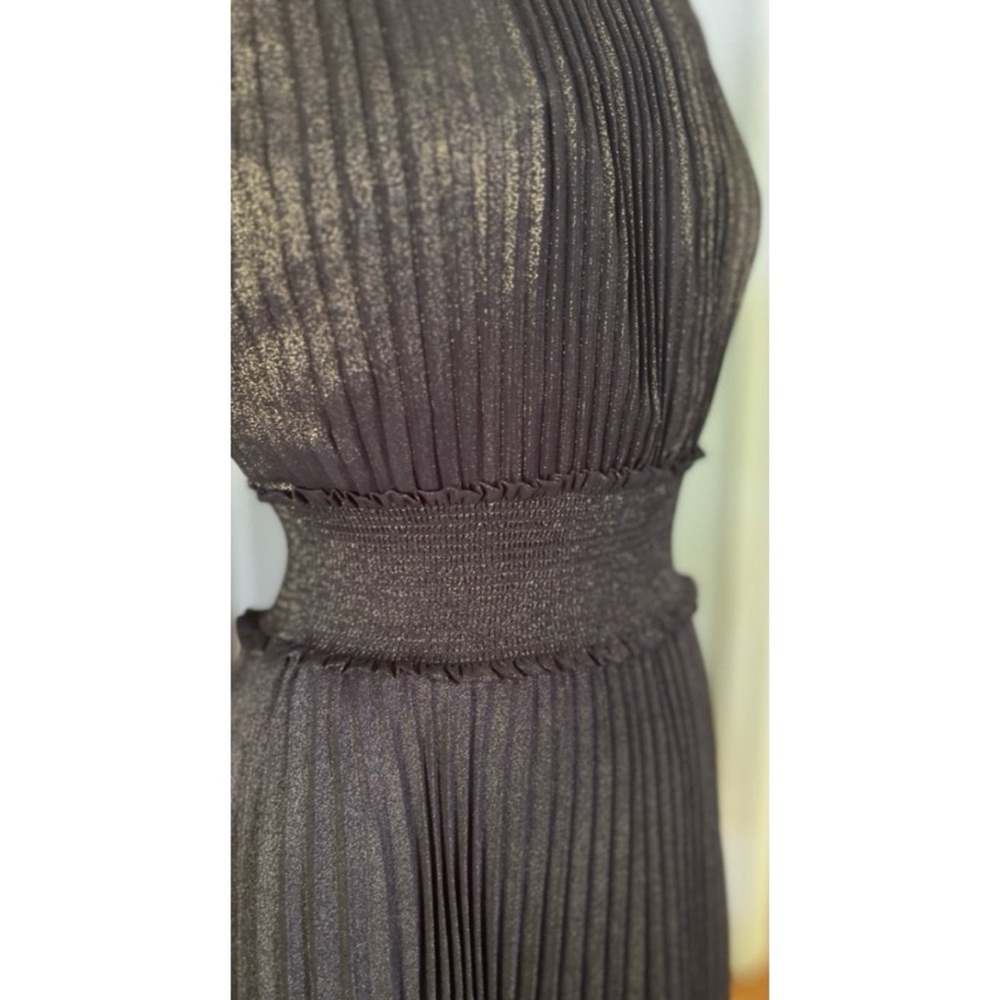 Nanette Lepore Black Gold Sleeveless Pleated Dress Size 2 - Picture 7 of 13
